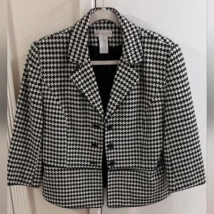 Worthington Black and White Houndstooth Blazer